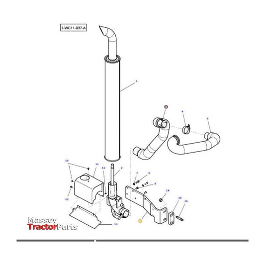 Exhaust Bracket Support - 4291274M3 | OEM | parts | Exhaust Parts-Massey Ferguson-Engine & Filters,Exhaust Parts,Farming Parts,Tractor Parts