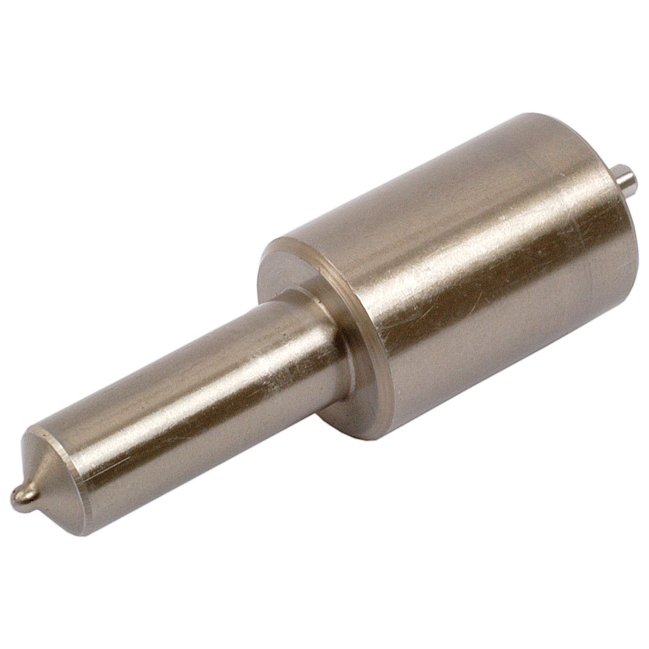 The Fuel Injector Nozzle (Sparex Part No. S.43193) by Sparex is a metallic, cylindrical precision tool with a pointed tip and a stepped design, commonly used in Massey Ferguson injectors.