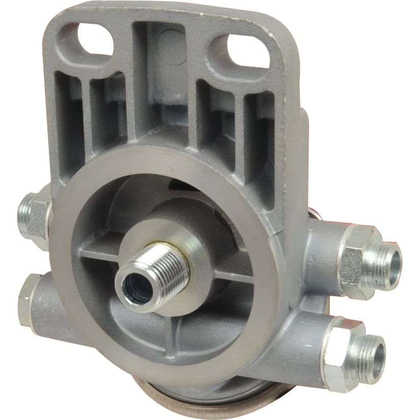 A Sparex Fuel Lift Pump (Part No. S.57447) is a metal automotive or industrial component with multiple connection points, likely part of a mechanical or hydraulic system, commonly found in models like the Ford New Holland and Massey Ferguson.