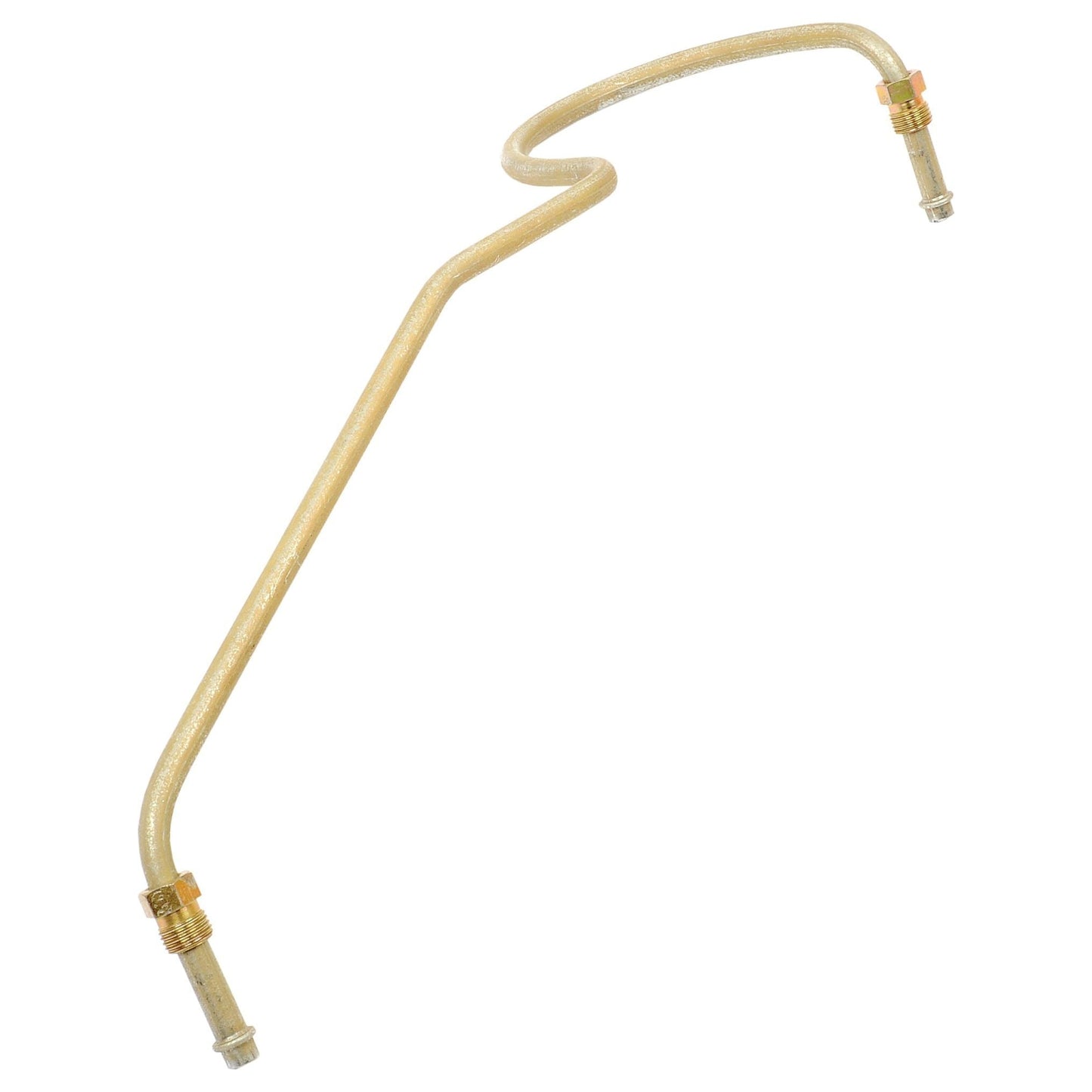 Image of the Sparex Fuel Pipe (Part No. S.43886), a twisted metal tube with threaded ends, likely used for fluid or gas transfer in mechanical or industrial applications, such as those found in Massey Ferguson machinery or connected to a Sparex lift pump.