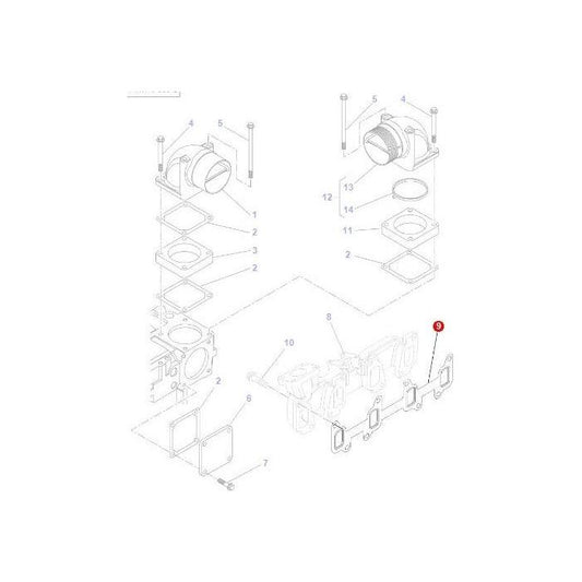 Gasket Exhaust Manifold - 4224959M1 - Massey Tractor Parts