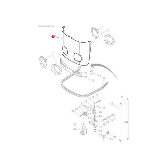 Grille - 4290509M1 - Massey Tractor Parts