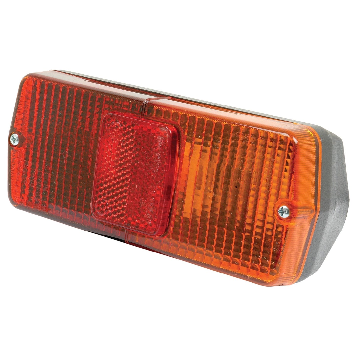 Sparex Rear Combination Light (Halogen), featuring amber and red colors, designed for brake, tail, and indicator functions; includes reflective elements and mounting screws on both sides. Model: S.41128 12V RH.