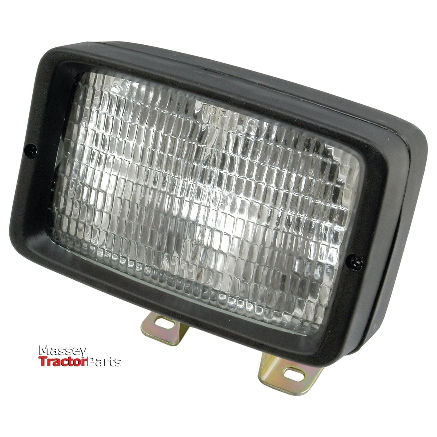 The Sparex Halogen Work Light Rectangular RH & LH - 12V (55W) - S.51753 features a black frame with a clear, ridged lens and includes two mounting brackets at the bottom.