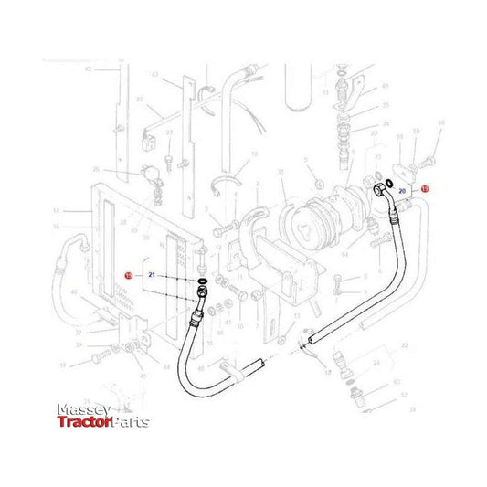 Massey Ferguson Hose - 3614711M91 | OEM | Massey Ferguson parts | Air Conditioning-Massey Ferguson-Cooling System Hose,Farming Parts,Hoses,Tractor Parts,Workshop & Merchandising,Workshop Consumables