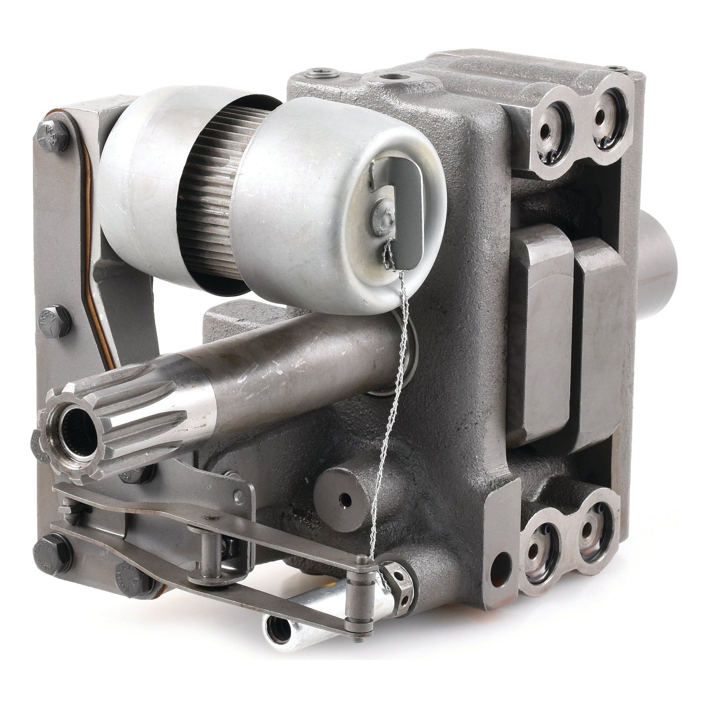 A hydraulic pump with cylindrical parts and gears, specifically the Hydraulic Pump | Sparex Part No. S.60950, which is likely part of a larger machine and compatible with Sparex or Massey Ferguson systems.