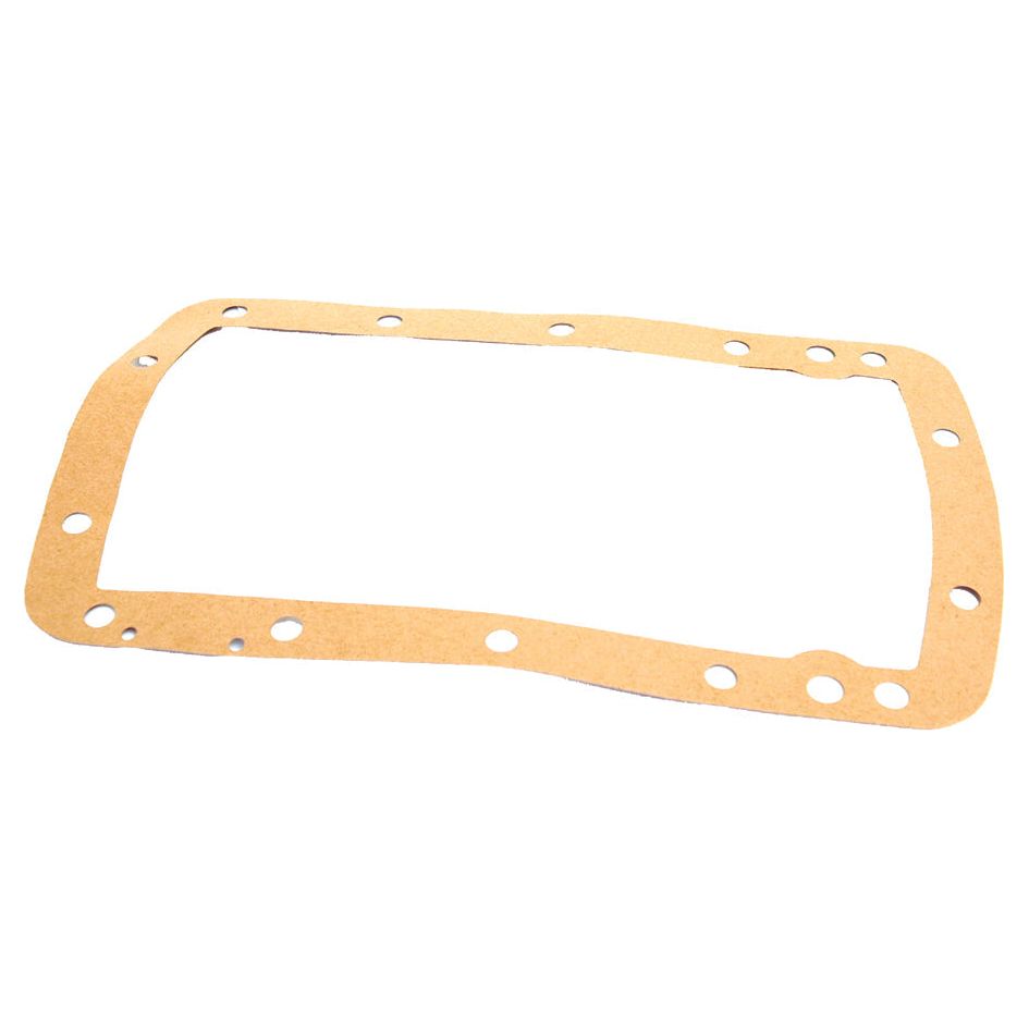 The Sparex Hydraulic Top Cover Gasket, part number S.42217, is a rectangular gasket made from thin, brown material with evenly spaced holes around its perimeter for securing or sealing purposes. This gasket is ideal for use with Massey Ferguson and Ford / New Holland machinery.