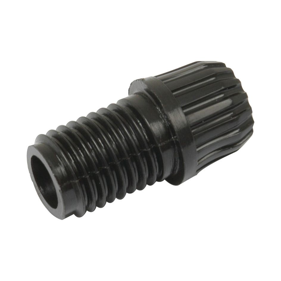 Close-up of a black plastic threaded nozzle with vertical ridges on the cap, compatible with the Sparex Ignition Coil Acorn (Part No. S.43579).