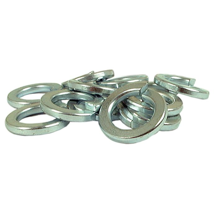 A small pile of zinc-plated, silver Imperial Spring Washers (Sparex Part No. S.1066) against a white background.