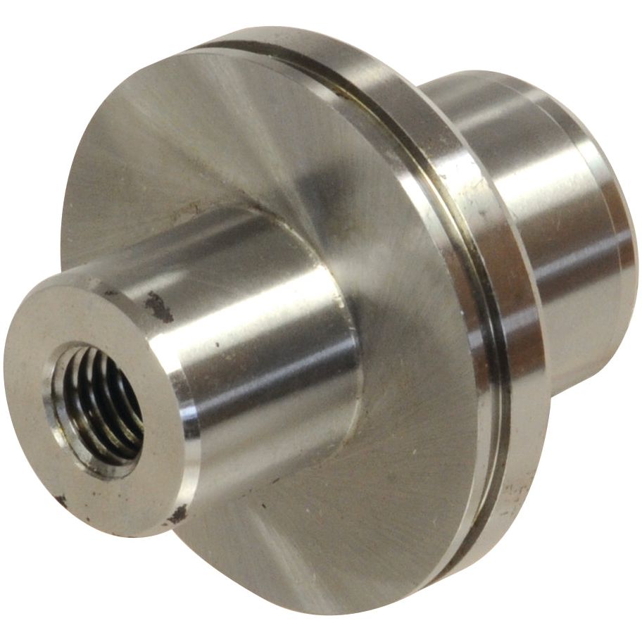 Close-up image of a metric metallic cylindrical component with a threaded hole, branded Sparex King Pin - S.42642.