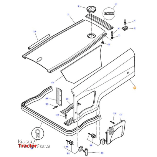Massey Ferguson Left Hand Panel - 4274591P1 | OEM | Massey Ferguson parts | Panels-Massey Ferguson-Cabin & Body Panels,Farming Parts,Panels,Tractor Body,Tractor Parts