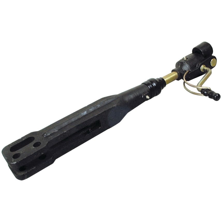 The Levelling Box Assembly (Sparex Part No. S.8626) from Sparex, equipped with a black housing and brass components, includes a lever, hydraulic lines, and features a Fork Hole Ø 20.