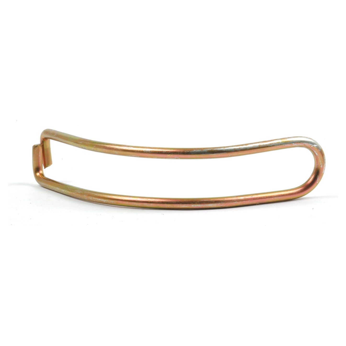 A Levelling Box Handle Retaining Clip from the Sparex brand, specifically the Sparex Part No. S.536, features a single, curved piece of copper-colored metal wire with a loop at one end and a small bent hook at the other.