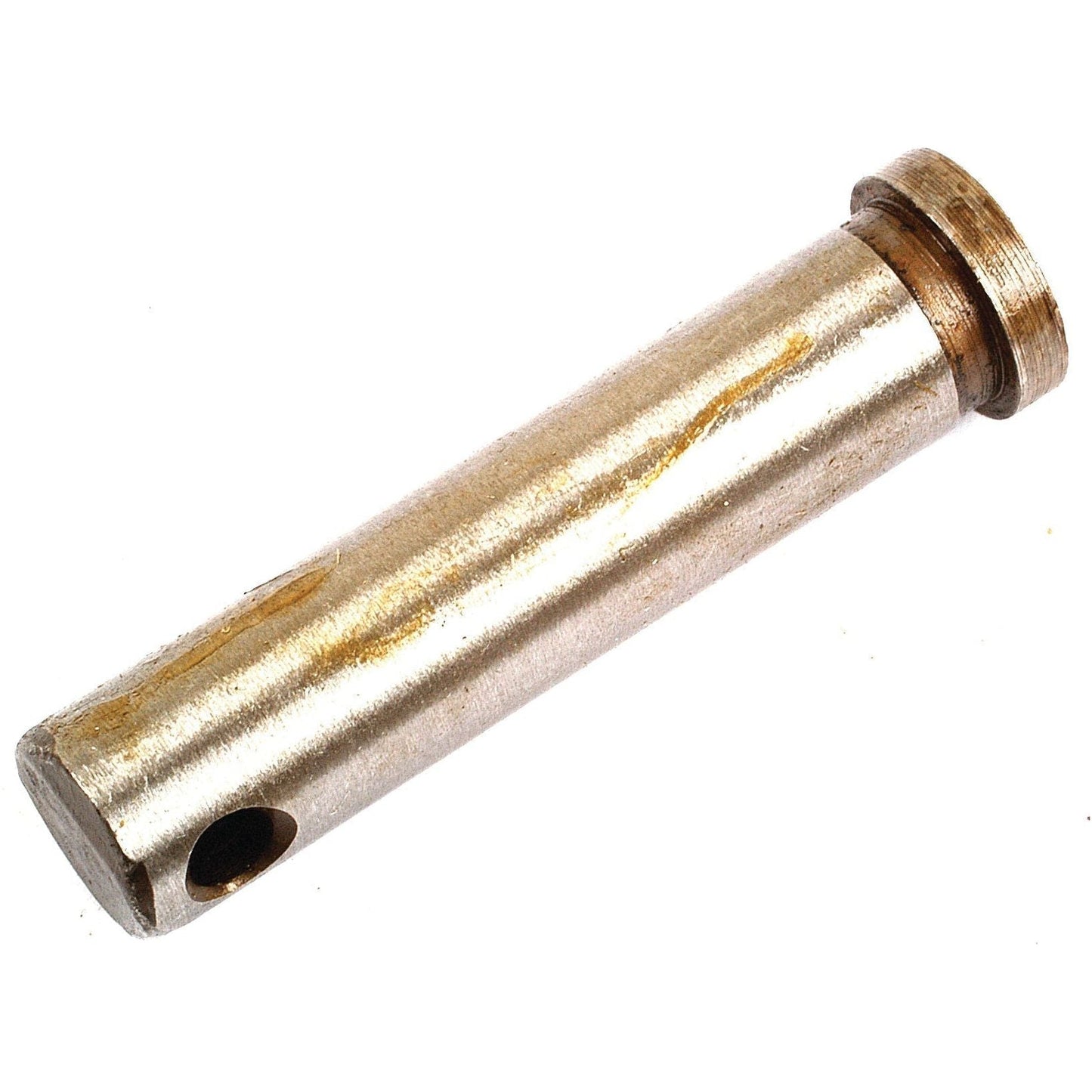 The Clutch Pin, Sparex Part No. S.2770, from the brand Sparex, is a cylindrical Clevis Pin measuring 5/16'' x 27mm, featuring a hole near one end and a grooved ring on the other. It is suitable for Massey Ferguson equipment.
