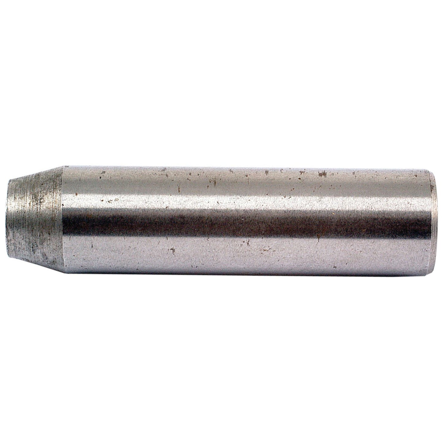 A cylindrical metal rod with one end slightly tapered and a rough surface finish, isolated on a white background, ideal for use in Sparex linkage control systems - the Linkage Control Support Pin | Sparex Part No. S.42700.