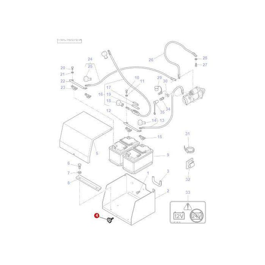 Locking Screw Battery Lid - 3788192M1 - Massey Tractor Parts
