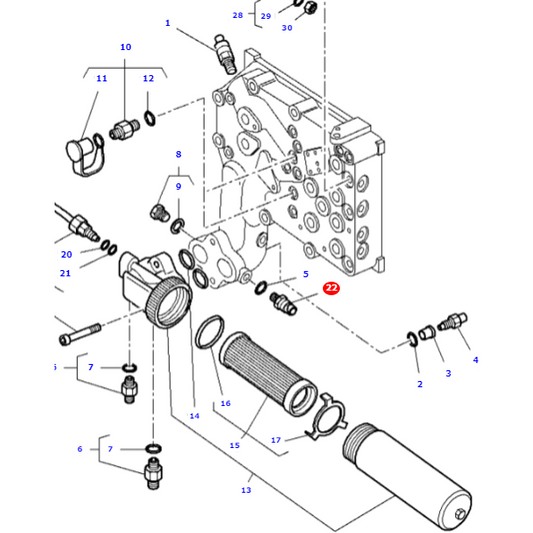 Low Pressure Oil Temperature Sensor - 4358648M3 / 3712668M1 - Massey Tractor Parts