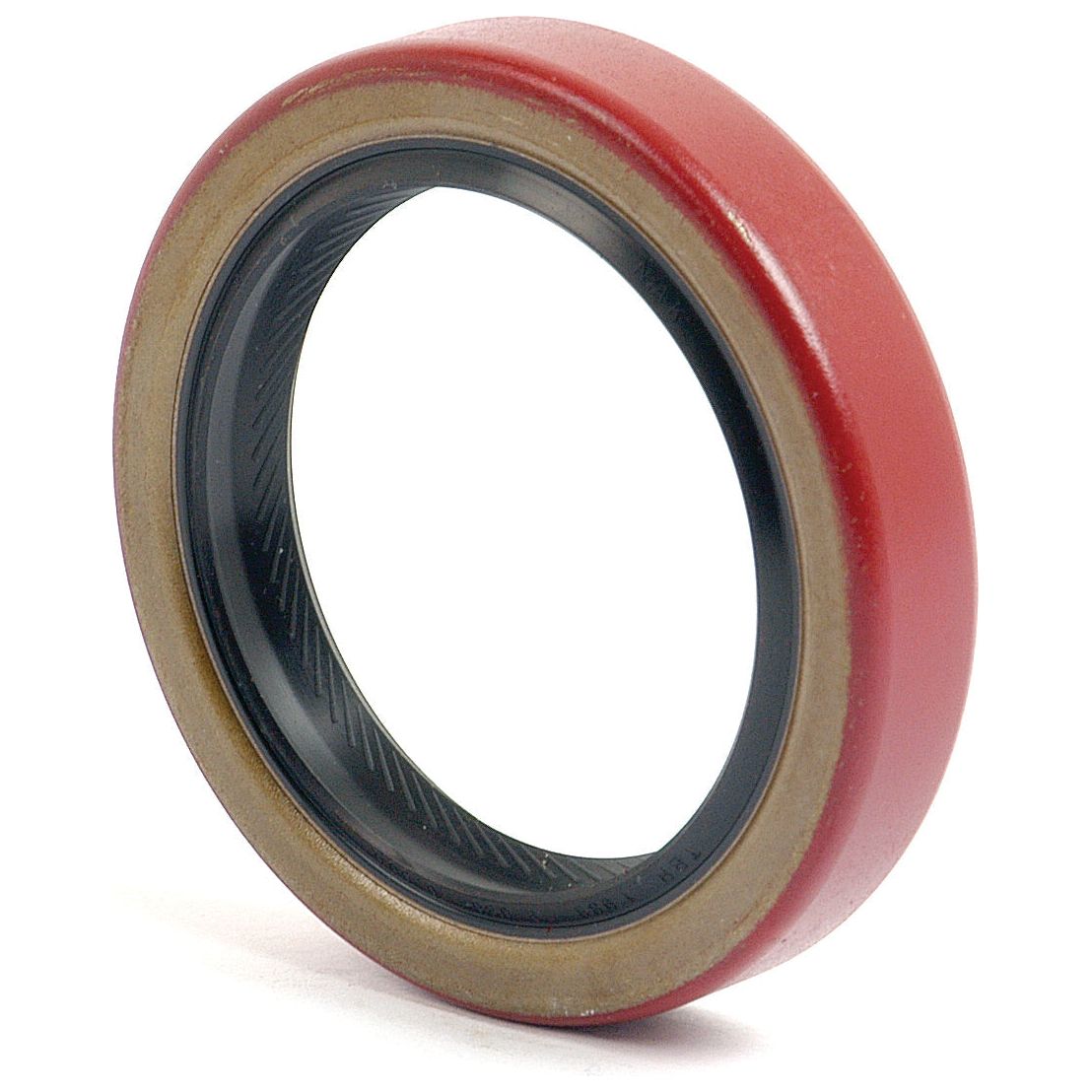 The Metric Rotary Shaft Seal (49 x 68.4 x 12.6mm) from Sparex, Part No.S.41541, is a circular red oil seal with a black interior that is typically used in mechanical applications to prevent leakage and is ideal for Massey Ferguson machinery.