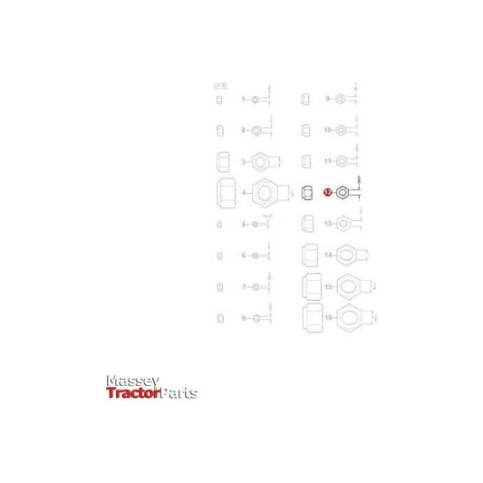 Massey Ferguson Nut 5/8 UNF - 353429X1 - 70922014 | OEM | Massey Ferguson parts | Nuts-Massey Ferguson-