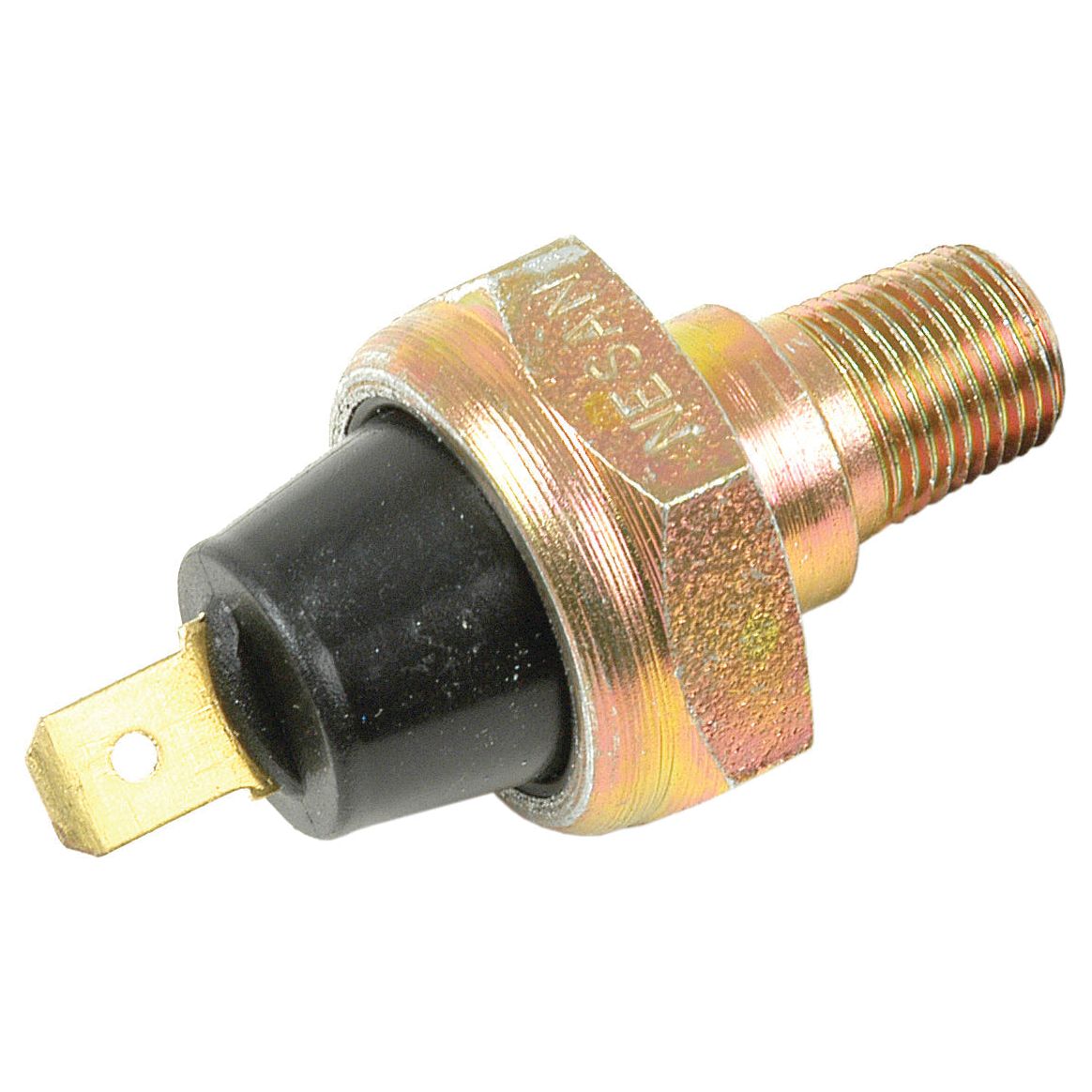 The Sparex Oil Pressure Switch (Part No. S.41103) features a threaded oil pressure sender unit with a hexagonal nut and a single electrical terminal, compatible with Landini and Case IH equipment, and includes a metal body with a black plastic casing on one end.