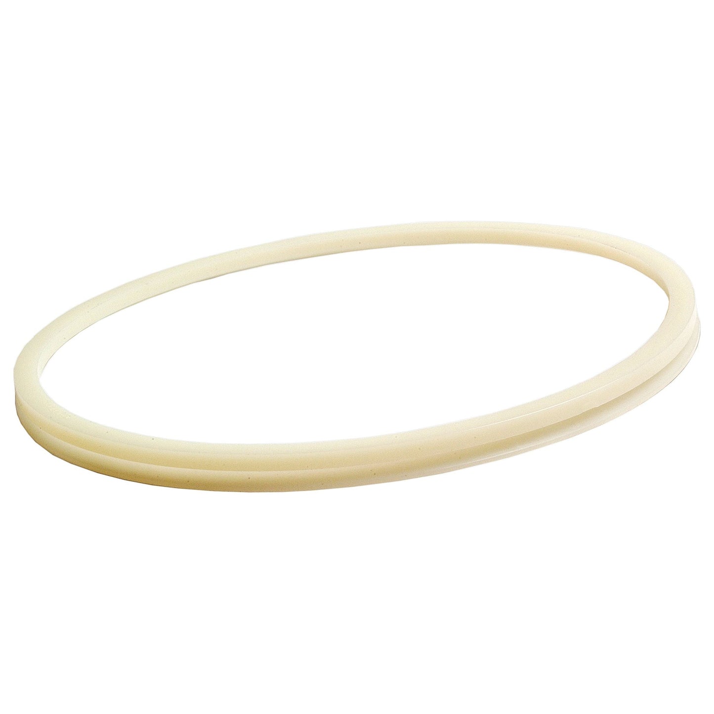 A white rubber band, reminiscent of a Sparex Oil Seal (168.90 x 181.62 x 9.45mm, Sparex Part No.S.43323), lies in a circular shape against a plain white background.
