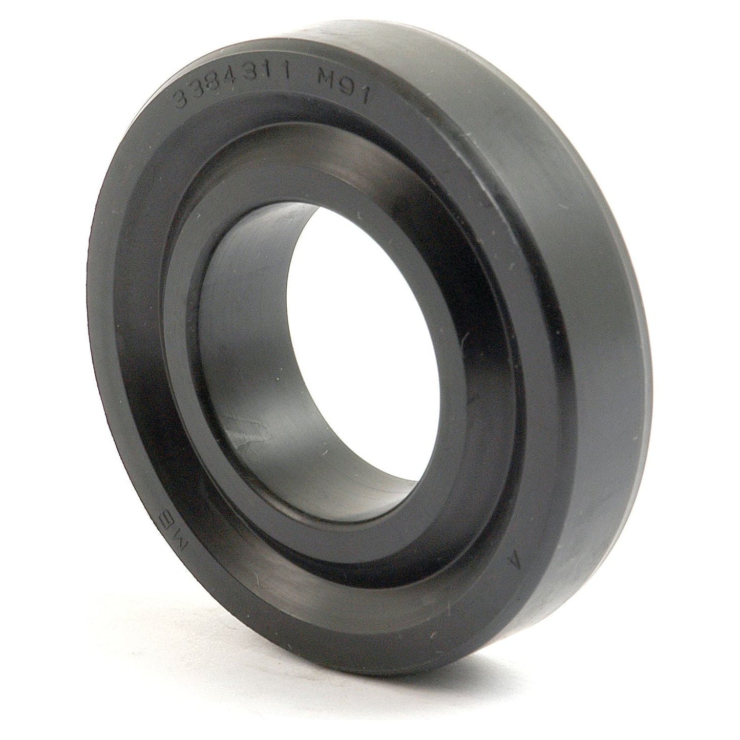 A close-up photo of a black circular bearing identified as the Sparex Oil Seal 33x67x15mm (Sparex Part No. S.42160), with markings "3384311 M91" and "A N18" engraved on its surface, often used in the Response & Draft Control Shaft of Massey Ferguson tractors.