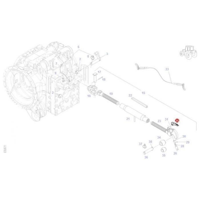 Opening Lever - F199870050010 - Massey Tractor Parts