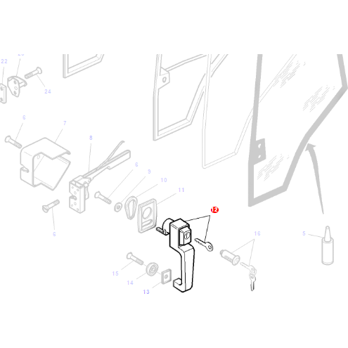 Outer Door Handle - 3806412M91 - Massey Tractor Parts