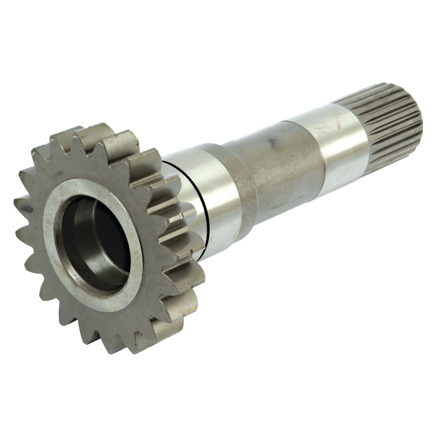 Here is a rewritten sentence using the given product data:
"The PTO Input Shaft - S.42239 from Sparex features a sturdy metal construction with 20 teeth on one end and a series of spline grooves on the other.