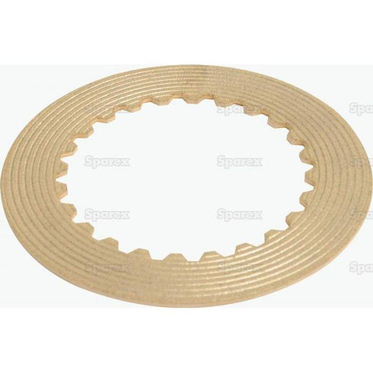 A bronze washer with a grooved texture, reminiscent of the Sparex PTO Clutch Plate (Part No. S.111057), and featuring a serrated inner edge.