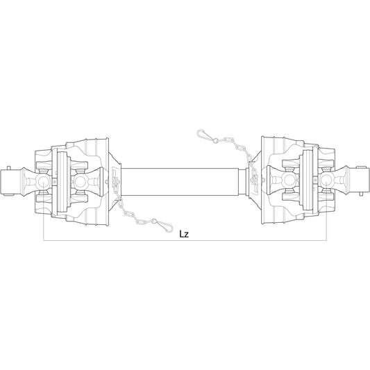 The technical drawing of an industrial mechanical assembly from the Sparex Weasler PTO Series features a connecting rod labeled "Lz" with a length of 1010mm between two complex components on either end, identified as Both Ends, (Lz) Length: 1010mm | 1 3/8'' x 6 Spline 80° W.A. to 1 3/8'' x 6 Spline 80° W.A.