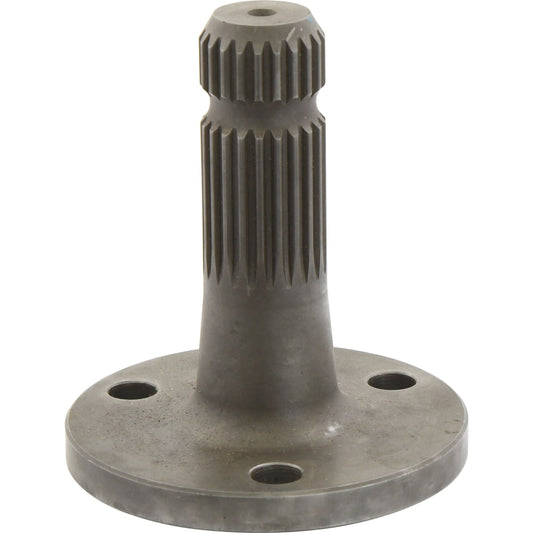 A PTO Shaft – S.17397 by Sparex, featuring a metal construction with a spline design and a flanged base with three bolt holes, reminiscent of the robust engineering in Case IH machinery.