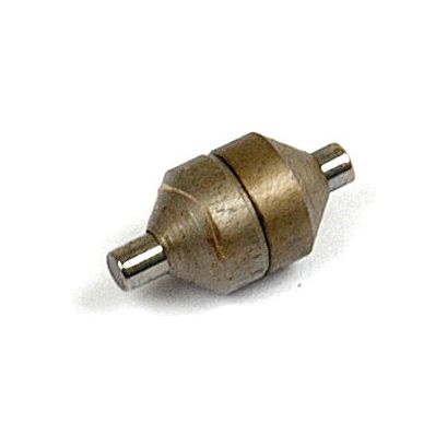 A Metal cylindrical object with tapered ends and a central wider section, akin to components used in Massey Ferguson machinery, featuring short protruding rods on both ends. It is known as a Pin (Fits | Sparex Part No.S.60227) from the brand Sparex.