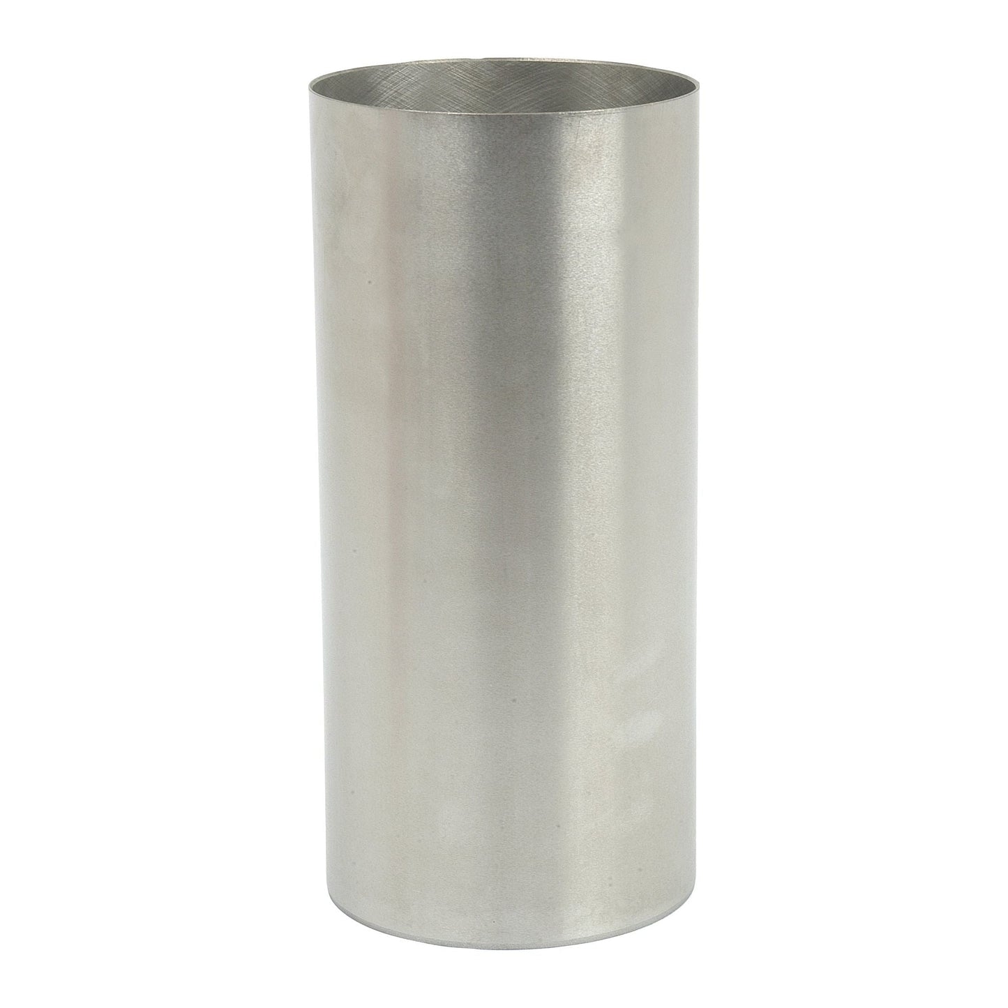 The Piston Liner (Finished) - S.40436 by Sparex, a cylindrical stainless steel tube with a polished finish, is standing upright against a white background.