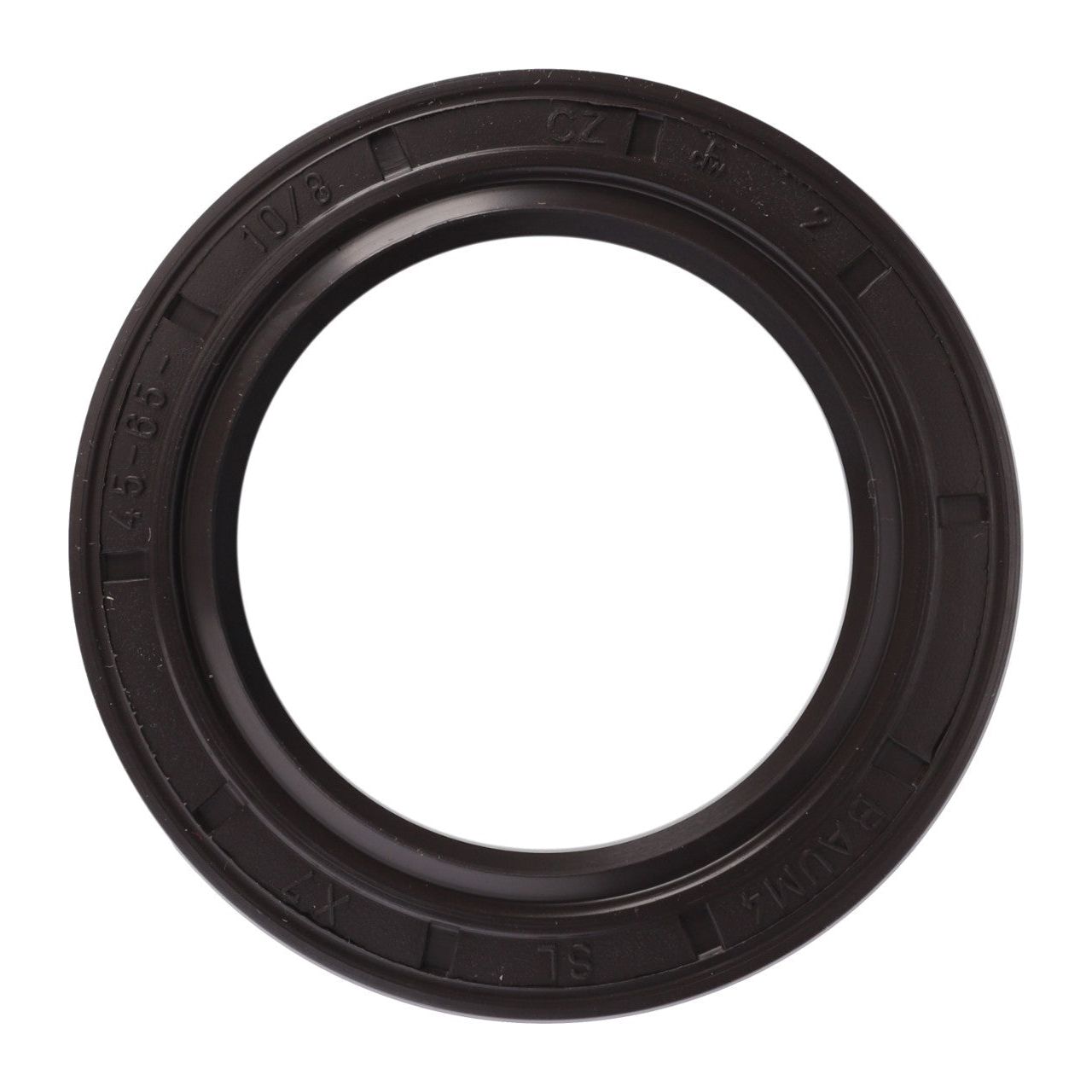 A Massey Ferguson radial seal ring, product number 3011690X1 by AGCO, featuring a black rubber construction with raised surface markings, viewed from above, and commonly used in Massey Models such as the Dyna-4 and Dyna-6.