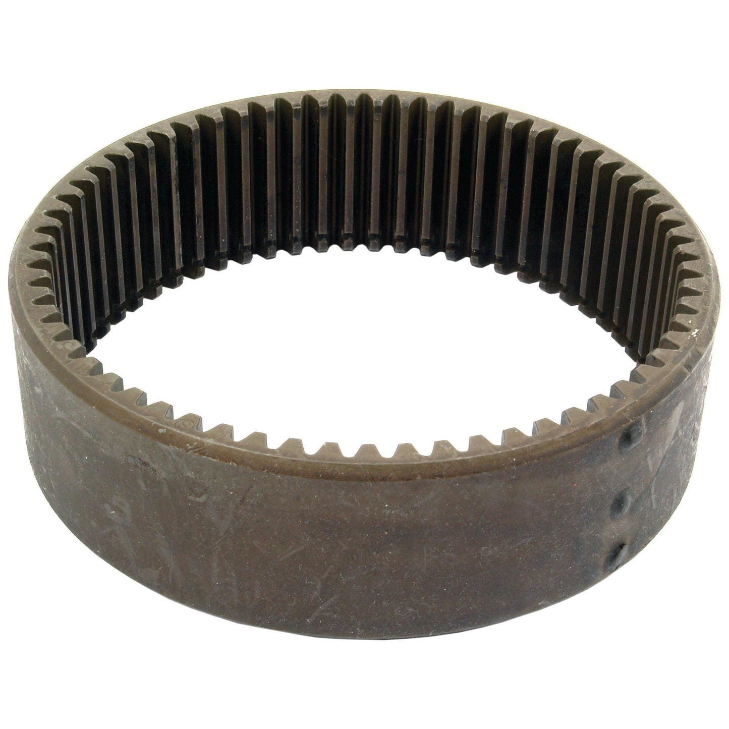 The Ring Gear, Sparex Part No. S.43326, is a cylindrical metal ring with evenly spaced teeth on the inner edge, ideal for use with Massey Ferguson machinery.