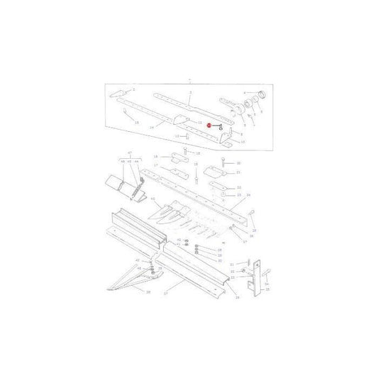 Exploded view diagram illustrating parts and components of a sectional mechanism, with each part labeled by specific numbers to indicate their fitment into the Combine 100 Series, featuring the AGCO Massey Ferguson Rivet Head - 29140X - 480835M91.