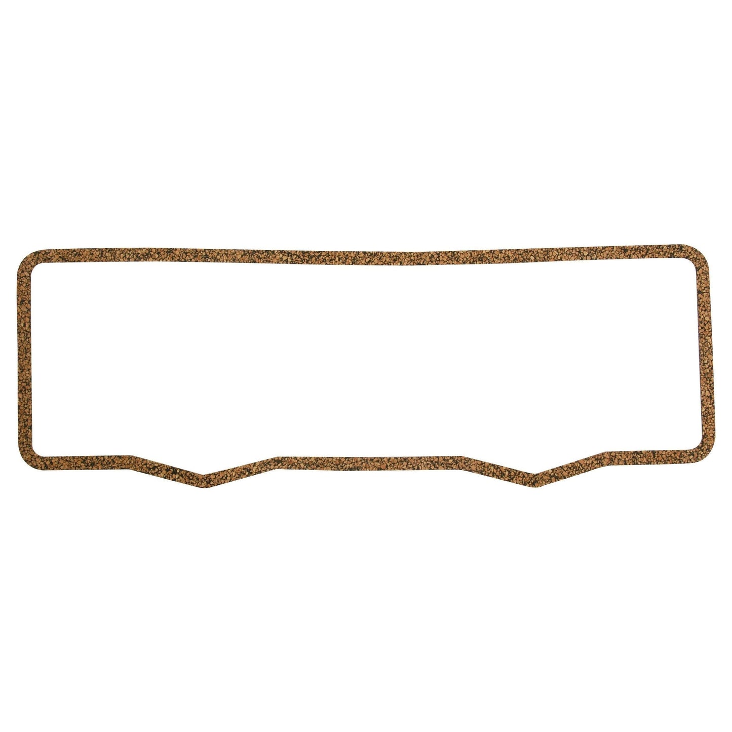 A Sparex Rocker Cover Gasket - 4 Cyl. (Part No. S.40628), crafted from cork material with a textured surface and a slightly uneven bottom edge, is designed for sealing components in Massey Ferguson machinery.