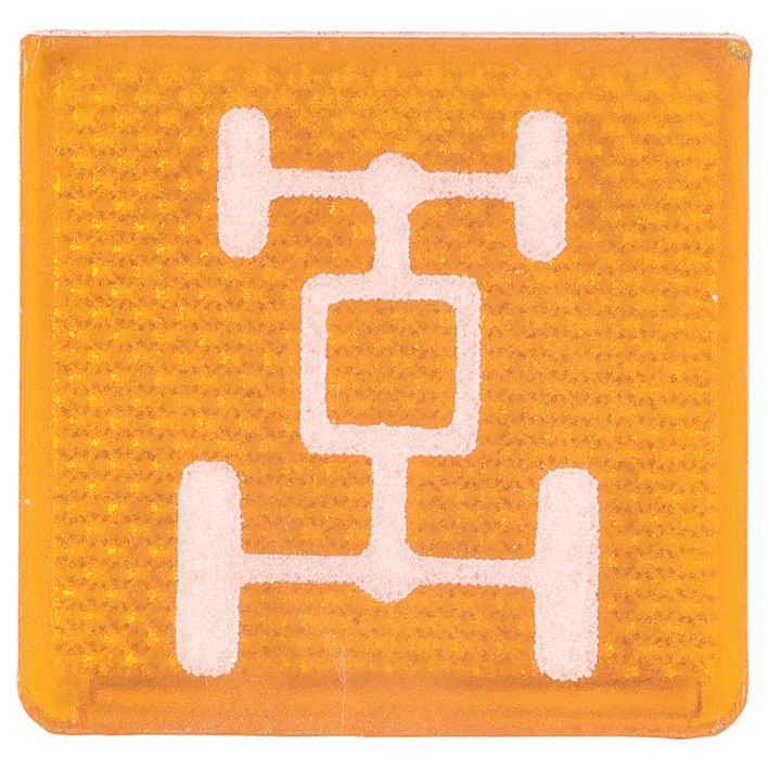 The Rocker Switch Insert - 4WD by Sparex (Part No. S.23156) features an orange button with a white icon illustrating a vehicle's 4WD system, detailing the drivetrain connecting all four wheels.