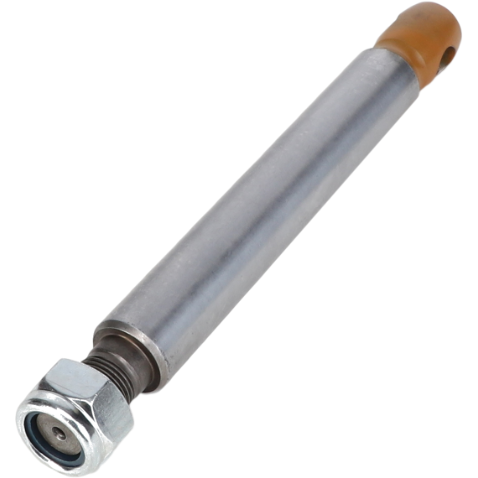 The AGCO Massey Ferguson Rod (product number 1606882M3) is a metal cylindrical tool featuring a bolt on one end and a brown plastic cap on the other, designed to be compatible with various Massey Ferguson tractor models.