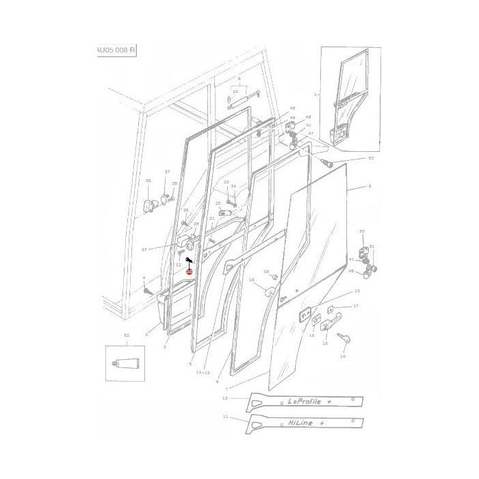 Screw Door Handle - 3476154M1 - Massey Tractor Parts