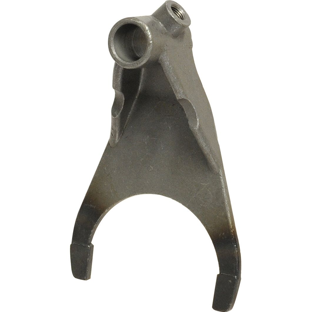 A metal shift fork with a U-shaped opening at one end and a cylindrical attachment point at the other, compatible with Landini tractors, is available as the Selector Fork | Sparex Part No. S.41434 from Sparex.