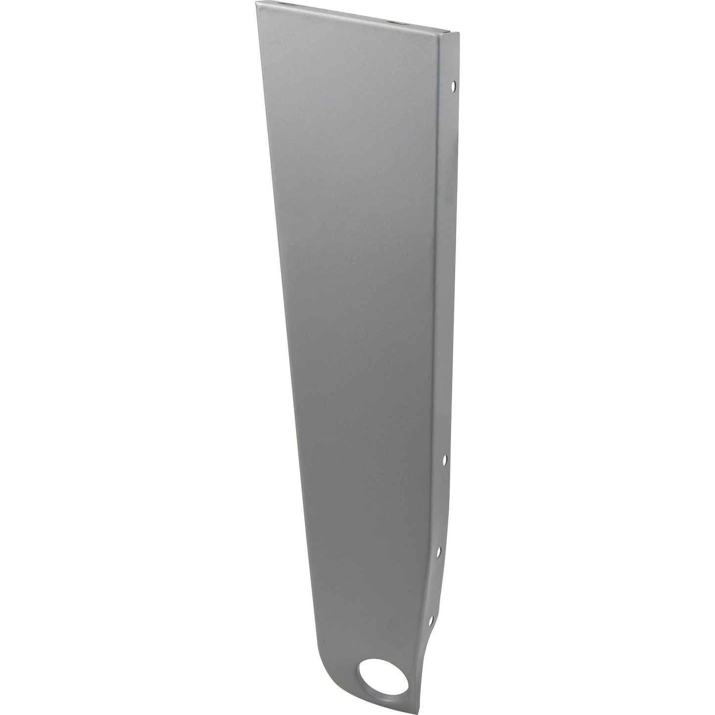 A metal sheet with a smooth surface, featuring a triangular shape and a circular hole near one end, perfect as the Sparex Side Panel RH (Sparex Part No. S.41335) for Massey Ferguson tractors.