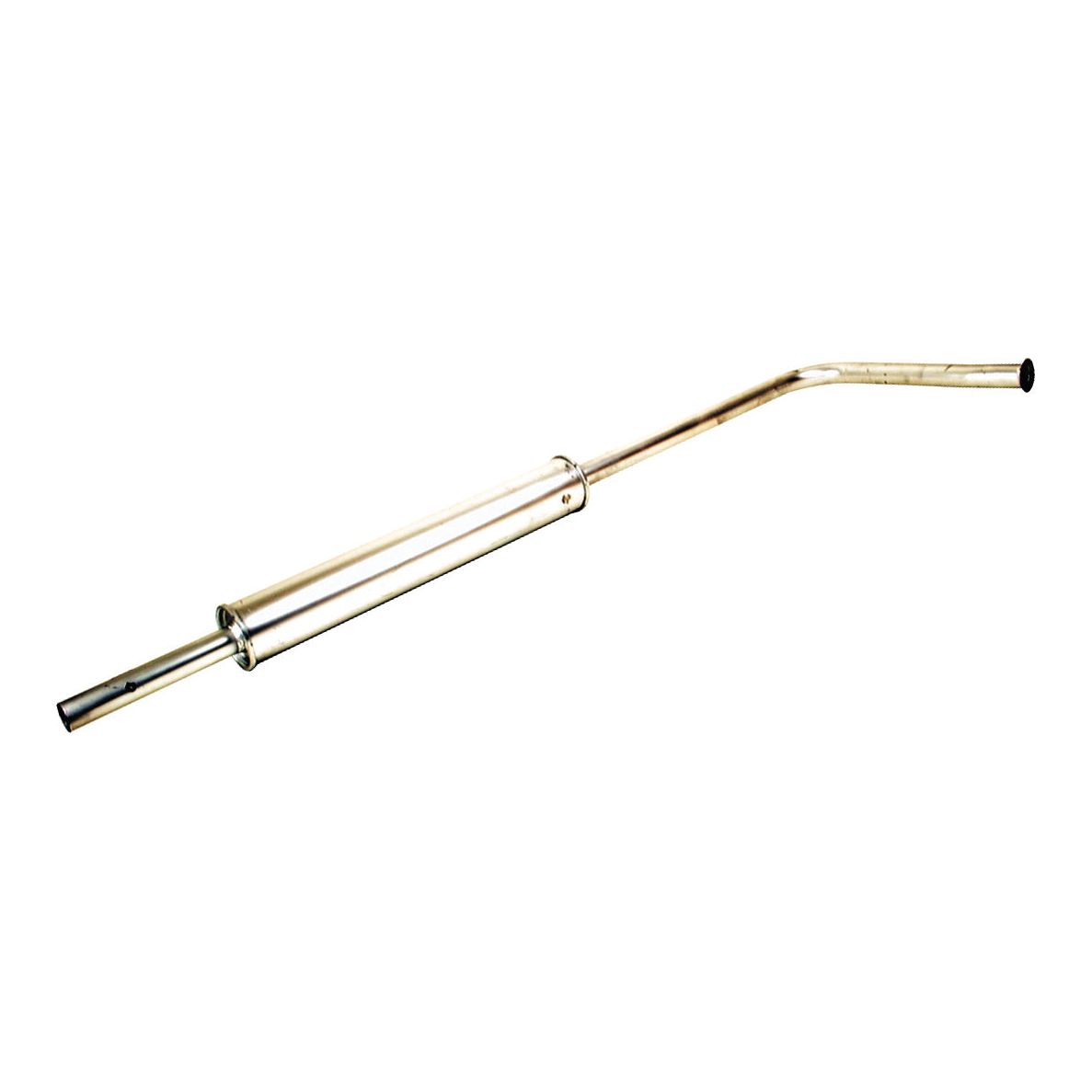 The Silencer - Horizontal - S.60791 by Sparex features a narrow cylindrical body made from aluminium, extending and curving at one end.