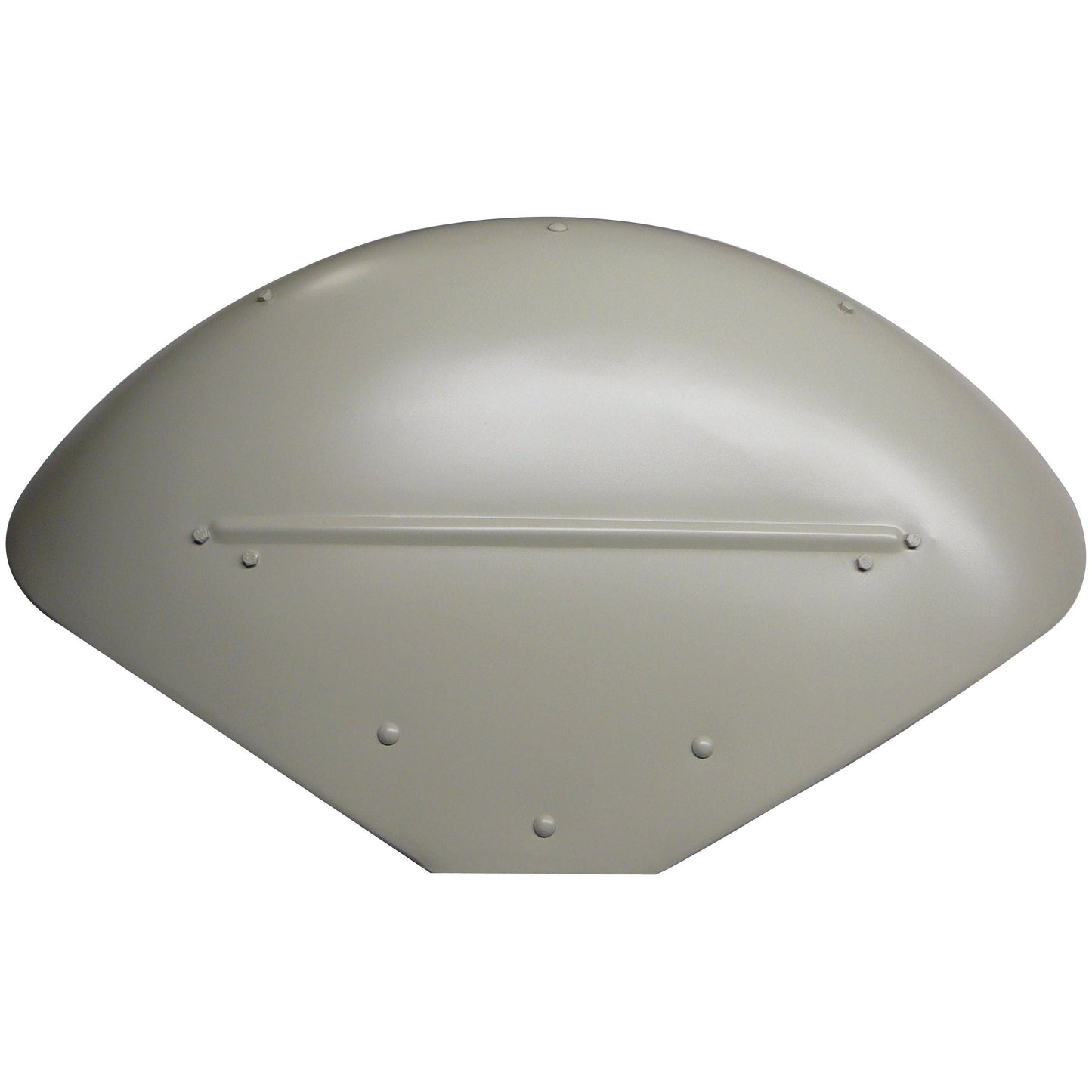 The Fender - RH & LH - S.66428 by Sparex is a smooth, curved light gray metal panel, featuring several rivets and a central horizontal ridge, resembling a streamlined shell.