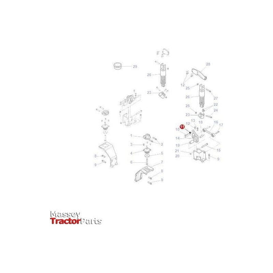 Spacer Suspension - 4354816M1 | OEM | parts | Cab Interior-Massey Ferguson-Cab Mounts,Cabin & Body Panels,Farming Parts,Tractor Body,Tractor Parts