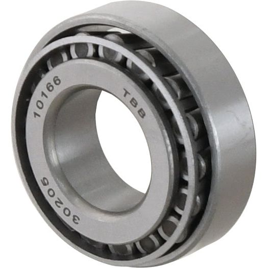 A close-up of a Taper Roller Bearing with the markings "10166 TBB" and "30205" on its surface showcases the precision of this Sparex Taper Roller Bearing (30205) - S.18213.