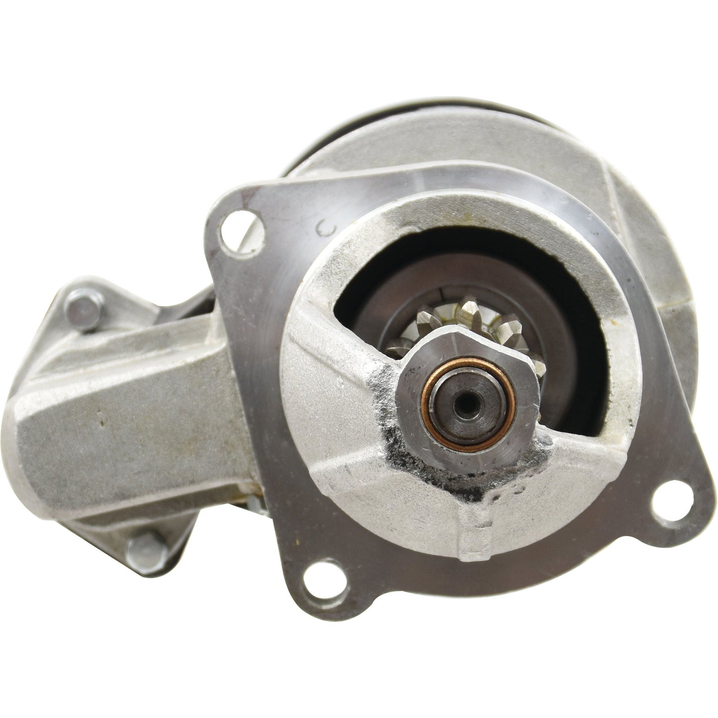 A close-up view of the Sparex Starter Motor - 12V, 2.8Kw (Sparex Part No. S.41141) for a vehicle, showcasing the gear and mounting points.