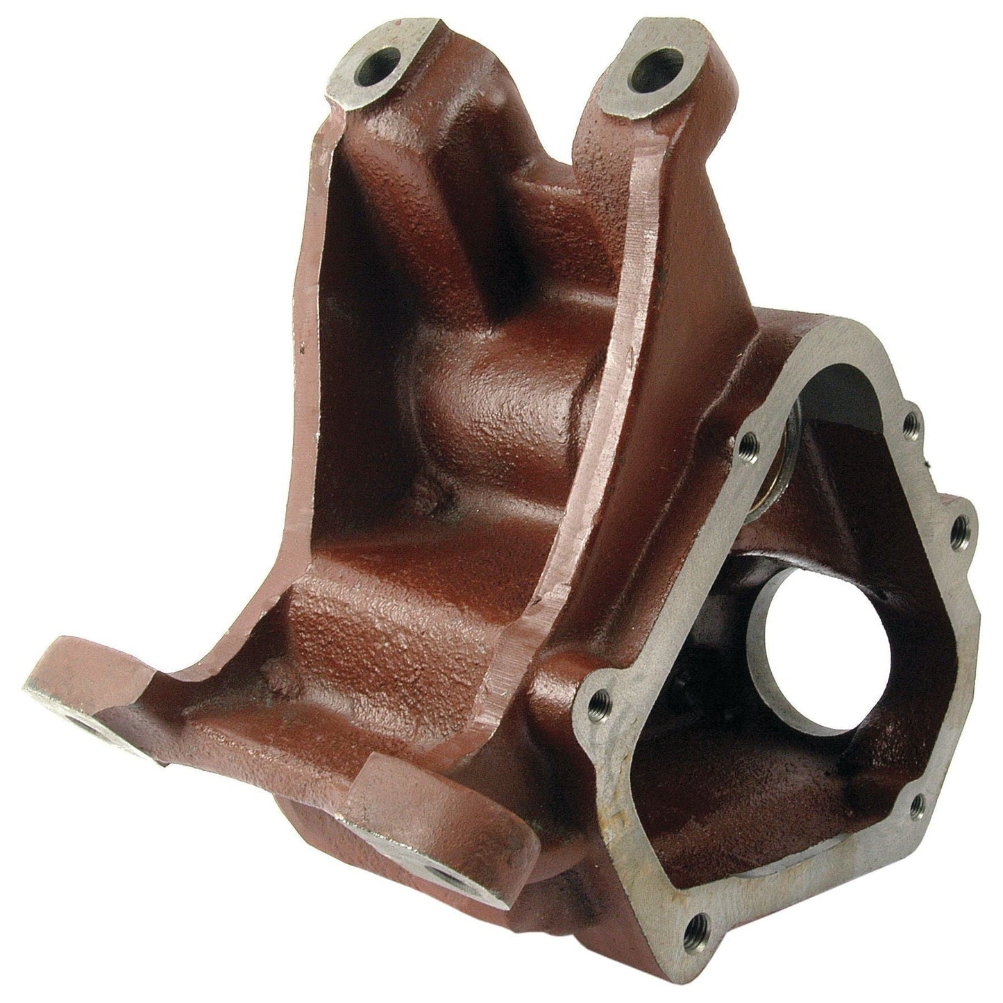 The Sparex Steering Box Housing (Sparex Part No.S.3729) is a metal cast component finished in brown, featuring multiple holes and mounting points, with an irregular, geometric shape.