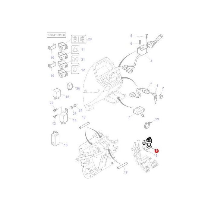 Switch Foot Brake - 3762867M91 - Massey Tractor Parts